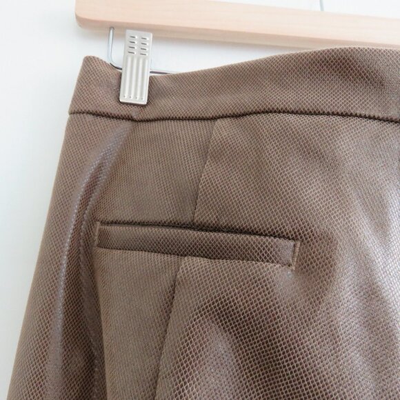ANIA SCHIERHOLT Tan Brown Faux Leather Pants - Size US 32 - Picture 12 of 14